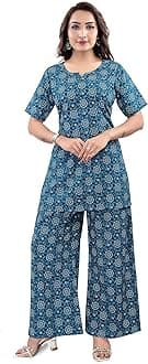 Mom&Bae Women’s Pure Cotton Printed Lounge Wear Comfy Night Suit Co-ord Set