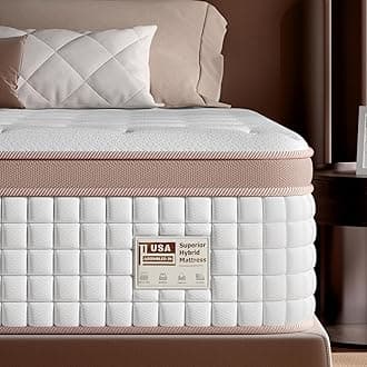 King Mattress 14 Inch - Firm Hybrid Mattress In a Box for Back & Lumbar Support, 366 Night Trial, Individual Pocket Spring Bed for Motion Isolation & Pressure Relief, CertiPUR-US Certified