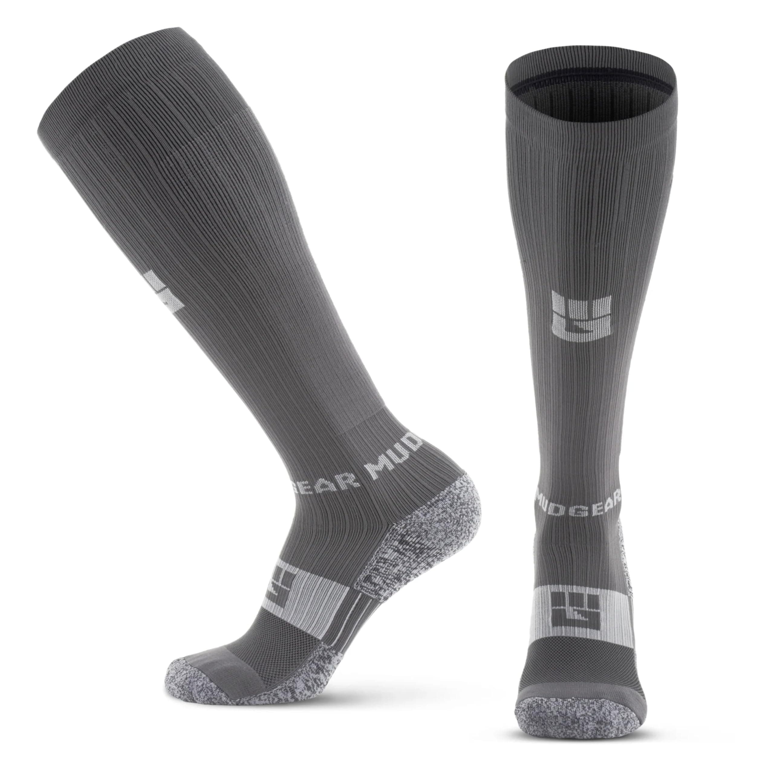 MudGear Graduated Compression Socks, Durable, Sweat-Resistant OCR Performance Socks with Cushioned Footbed, Made in USA