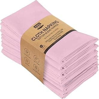 Utopia Kitchen Cloth Napkins [12 Pack] Cotton Blend Washable and Reusable Table Dinner Napkins for Hotel, Lunch, Restaurant, Weddings, Event and Parties (46 x 46 cm, Baby Pink)