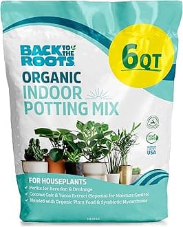 100% Organic Indoor Potting Mix (6 Quart), Promotes Healthy Houseplant Growth, Made in The USA