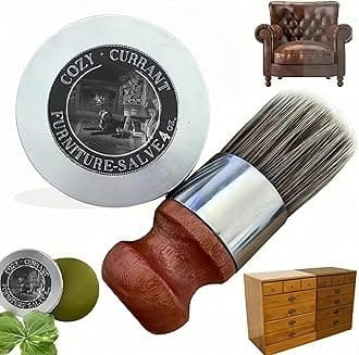 Furniture Salve for Leather Care, Furniture Leather Wax with Boar Bristle Brush, Furniture Salve & Brush Bundle Wood Polish