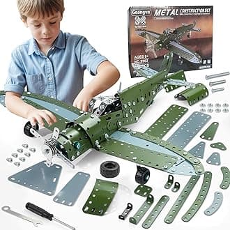 Metal Model Airplane Building Toys for Ages 8-13 14 and Up, 285pcs Plane Stem Toys for Boys Age 8-12, Assembly Jet Kits for Kids 8-10, Birthday for 9 10 11 Year Old Boys Adults