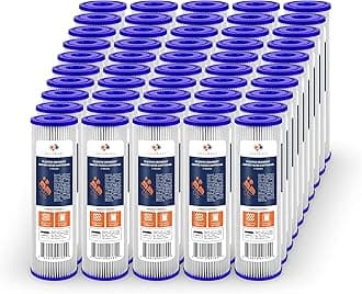 Aquaboon 1 Micron Pleated Water Filter 10 x 2.5 - Whole House Sediment Filter Replacement Cartridge Compatible with WFPFC3002, WHKF-WHPL, 50-Pack