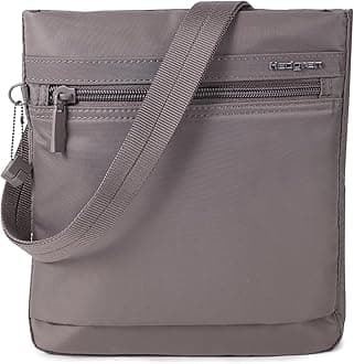 LEONCE Crossbody Bag - RFID Protection, Zip Lock, Pen & Slip Pockets, Water-Repellent, 0.92L - Sepia