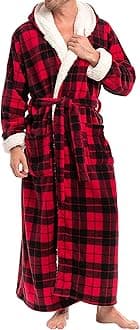 Plush Mens Robe with Hood, Hooded Big and Tall Robes for Men, Sherpa Fleece Robe for Men