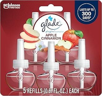 PlugIns Refills Air Freshener, Scented and Essential Oils for Home and Bathroom, Apple Cinnamon, 3.35 Fl Oz, 5 Count