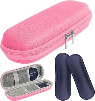 ACWOO Insulated Insulin Bag, Diabetic Travel Bag with 2 Ice Packs, Portable Case for Airplane, Holiday, Business Travel, Pink, Rectangular