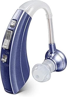 - Digital Hearing Amplifier by Britzgo BHA-220. 500hr Battery Life, Modern Blue, Doctor and Audiologist Designed