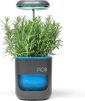 Pico Planter Indoor Garden with Plant Grow Light. This Herb Growing Kit is the Perfect Self Watering Planter. An Indoor Garden for Your Home and Office. Grow with Soil or Soil-Less Hydroponics