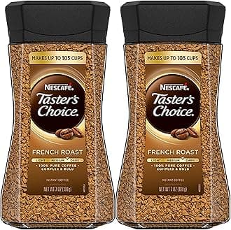 Tasters Choice French Roast Instant Coffee, New Jar, 2 Bottles x 7 oz Canister