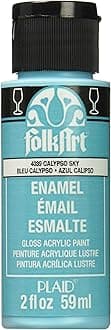 FolkArt Enamel Glass & Ceramic Paint in Assorted Colors (2 oz), 4039, Calypso Sky