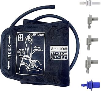 Pediatric Blood Pressure Cuff 6.7"-8.7" (17-22cm) Small Child Blood Pressure Cuff for Kids and Women Replacement Bp Cuff with 5 Connectors Compatible with Most Bp Monitors