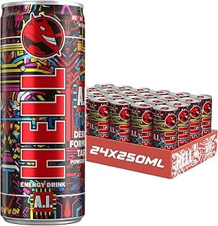 Energy Drink A.I | 24 x 250ml Cans Multipack | 32mg/100ml Caffeine | Contains Vitamins B2 B3 B5 B6 B12 | Preservative Free | Vegan | Reduce Fatigue & Boost Energy