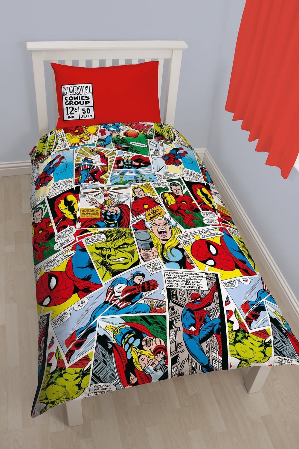 Marvel Character World 91 cm Single Disney Comics Justice Rotary Duvet Set, Multi-Colour