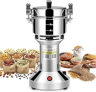 150g Grain Mill, flour mill grinder for home, Electric Stainless Steel Grain Grinder for Wheat, Spices, coffee,Corn and Other Dry Food Grinders for Kitchen