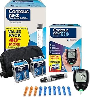 CONTOUR NEXT GEN Blood Glucose Monitoring System – All-in-One Kit for Diabetes with Glucose Monitor and 55 Test Strips For Blood Sugar & Glucose Testing