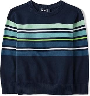 The Children's Place Baby Boys' and Toddler Long Sleeve Crew Neck Pullover Sweater