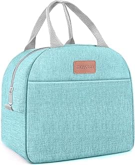 Lunch Bag for Women & Men Adult Insulated Lunch Box, Small Leakproof Cooler Food Lunch Containers Reusable High Capacity Lunch Tote Bags for Work, Travel, Outdoor (Aqua Green)