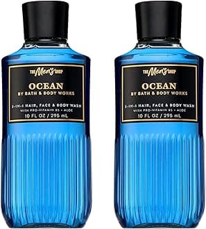 Bath and Body Works For Men 3-in-1 Hair, Face & Body Wash - Value Pack lot of 2 - Full Size (Ocean)