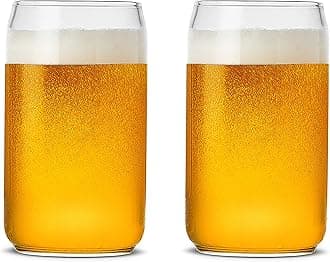 LUXUBeer Glass, 20 oz Can Shaped Beer Glasses Set of 2 -Craft Drinking Glasses,Large Beer Glasses for Any Drink and Any Occasion (Set of 2)