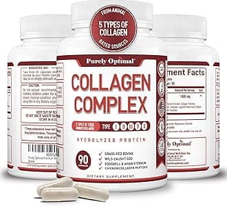 Premium Multi Collagen Peptides Capsules (Types I, II, III, V, X) - Hair, Skin and Nails, Digestive & Joint Health Supplement, Hydrolyzed Collagen Pills (90 Capsules)