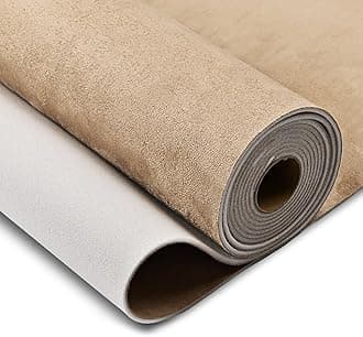 Suede Auto Headliner Fabric 54" L × 60" W with Foam Backing - Beige Interior Replacement Material for Car/Truck/SUV/RV Roof, Tube Packaging - Home Repair/DIY Headliner Material