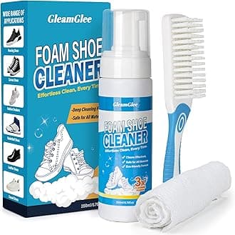 Shoe Cleaner Kit, 6.76 Oz White Sneaker Cleaner with Shoe Brush & Towel Included, for Suede, Leather, Knit, Boots, Canvas, Rubber, PU