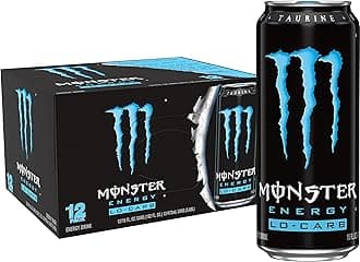 Monster Energy, Lo-Carb Monster, Low Carb Energy Drink, 16 Ounce | Pack of 12
