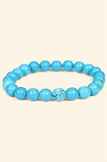 REBUY Turquoise Firoza Bracelet for Men & Women | Lab Certified Natural Crystal Healing Gemstone Attract Wealth & Money Postive Energy Good Luck Stone