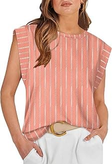 WIHOLL Cap Sleeve Tops for Women Summer Top Basic Tee Shirts Casual Tank Loose Fit 2025 Fashion