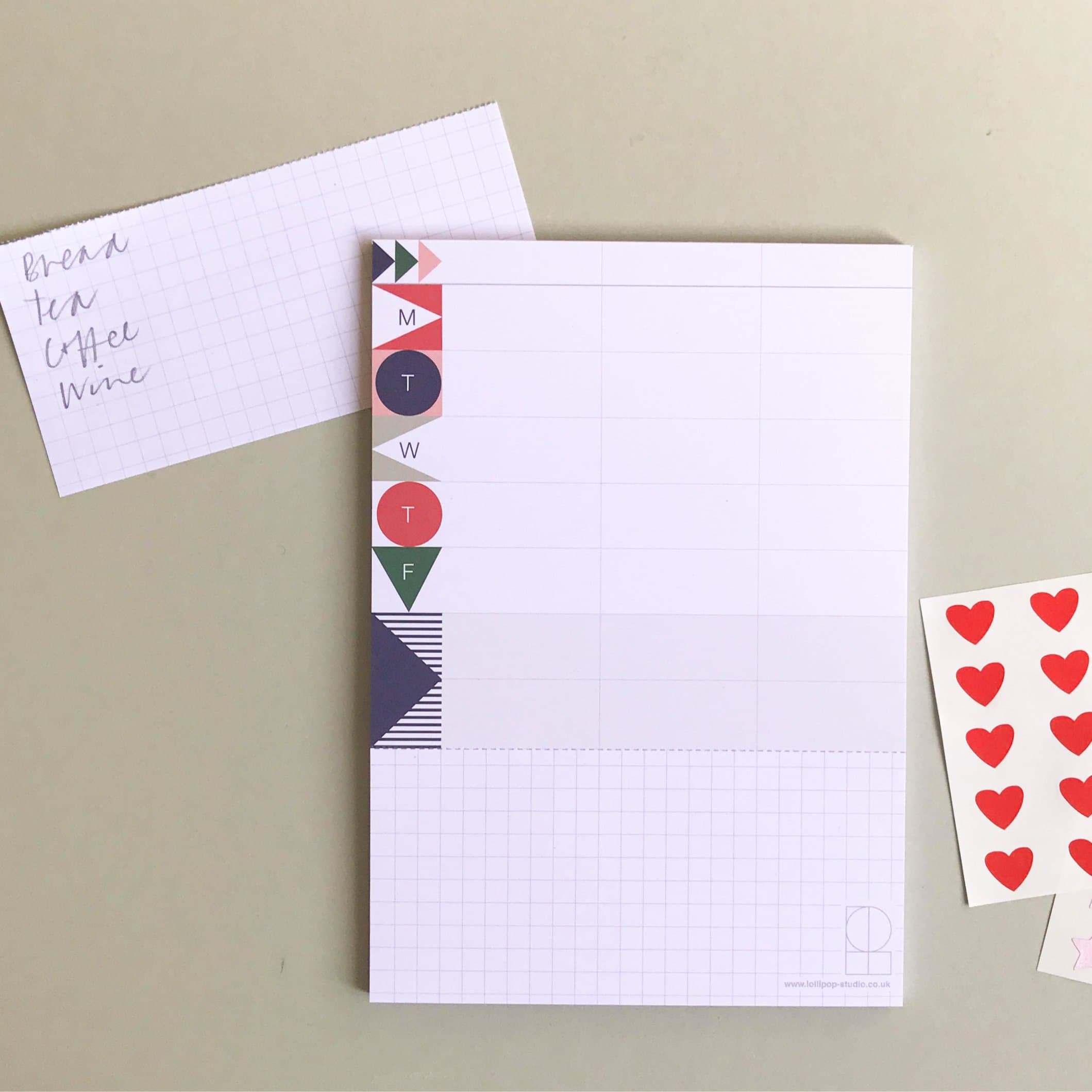 Lollipop Studio WPM0001 A5 Magnetic Weekly Planner Pad