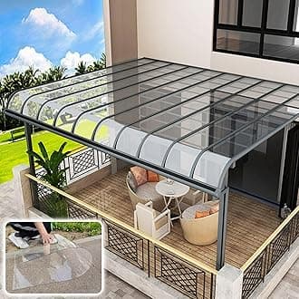 Transparent Polycarbonate Roofing Sheet, Outdoor Patio Greenhouse Panels, UV Rain Protection Rain Pergola Roof Panels, for Patios, Partitions, Etc, Roof(Clear,2 x 26.2ft)