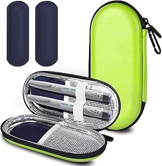 MOSLA Insulin Cooler Travel Case for Diabetic Organize Medication Insulated Cooling Bag with 2 Ice Packs for Insulin Pens and Other Diabetic Supplies (Lv green) (Insulin Case01)