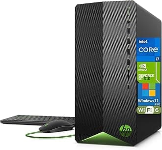 HP Pavilion Tower Desktop Computer, Intel 8-Core i7-11700F up to 4.9GHz, 32GB DDR4 RAM, 1TB PCIe SSD, GeForce GT 610 2GB, WiFi 6, Bluetooth, Type-C, RJ-45, HDMI, Windows 11 Pro, WE/PGPY