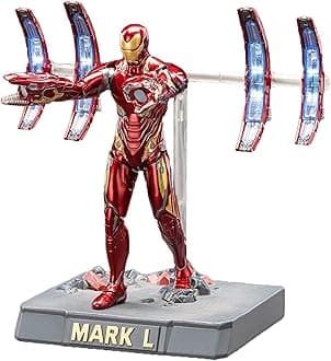 Ironman MK50 Action Figure-7Inch 20 Joints Movable with Lots of Accessories-Light with Four Funnels Exquisite Painting Collectible Toy(Scene Suit)