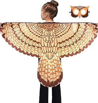 D.Q.ZBird-Wings-Owl-Costume for Kids with Mask, Dress Up Clothes for Boys Girls Eagle Role Play Hallowen Party
