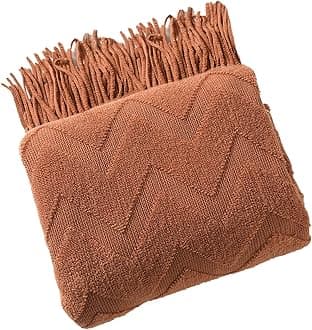 GDZHL Knitted Tassel Throw Blanket, Soft Cozy Decorative Throw Sofa Blanket, Anti-pilling Bedspread, for Couch Sofa Bed Home Decorative (Color : Brown, Size : 130x200 cm)