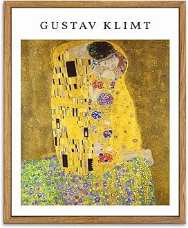 KBKBART Framed Canvas Wall Art for Bedroom Decor, Vintage Art Abstract Famous Artists Posters for Room Aesthetic, Vintage Wall Art Prints Painting, Retro Boho Wall Decor for Gallery Bedroom Bathroom Decor Wall Art(8"x10")