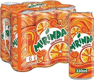 Mirinda Orange Carbonated Soft Drink, Cans, 330 ml, Pack of 6