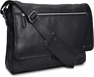 VALENCHI Leather Messenger Bag For Men - Laptop Messenger Briefcase & Shoulder Bag-Office, Work, Travel