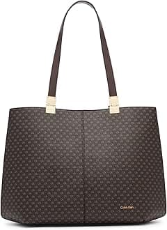 Women's Granite Geometric Tote Bag – Vegan Leather, Monogram, 3 Pockets
