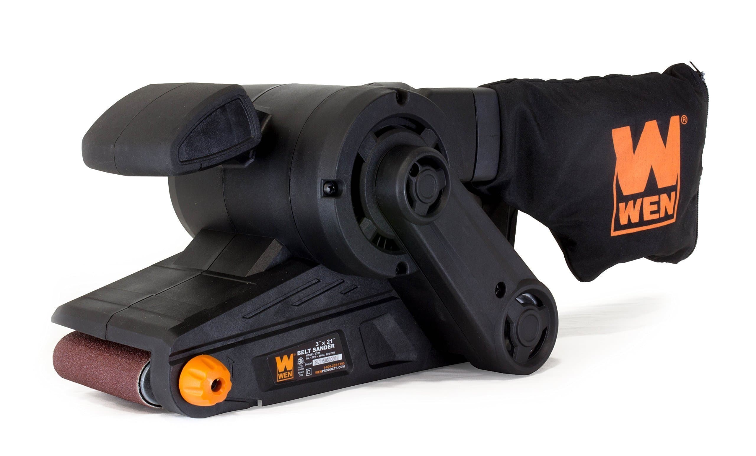 6321 7-Amp 3 in. x 21 in. Corded Belt Sander with Dust Bag , Black