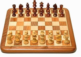 12x12 inches Non-Magnetic Flat Wooden Chess Board with 32 Chessmen for Kids and Adults Storage Bag Available . 12 x 12 Inches