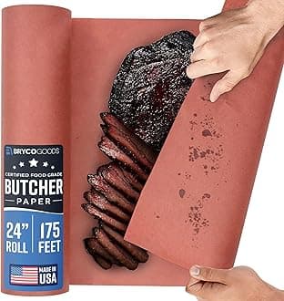 Bryco Goods Pink Butcher Paper Roll - 24 Inch by 175 Feet - Made in USA - Food-Grade Peach Butcher Paper for Smoker, BBQ, Grilling, Smoking Meat & Brisket - Unbleached, Unwaxed, Uncoated