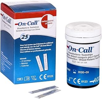 25 Blood Ketone Test Strips for the On call Ketone meter monitor