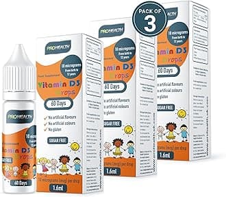 ProHealth 10 UG 60 Drops - Vegan Vitamin D3 Supplement for Babies and Young Children (Pack of 3)