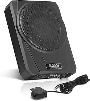 BOSS Audio Systems BASS10 10 Inch Powered Under Seat Car Subwoofer - 1000 Watts Max, Single 4 Ohm Voice Coil, Remote Subwoofer Control, Sold Individually