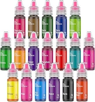 Gel Food Coloring,18 Food Coloring Gel Set for Cake, Cookie Easter Egg Decorating, Cherrysea Edible Vibrant Gel Food Dye for Baking, Icing, Fondant, Macaron, Frosting,Gluten Free,Vegan Tasteless -