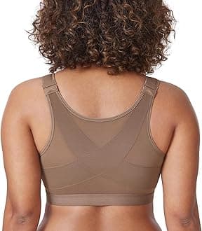 DELIMIRA Women's Front Closure Posture Wireless Back Support Full Coverage Bra
